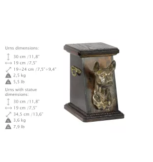 Basenji, Terrier Nyam-Nyam, Terrier du Congo - urne pour les cendres d'un chien, une urne élégante avec une statuette, une urne commémorative avec un buste de chien de la marque Art-Dog