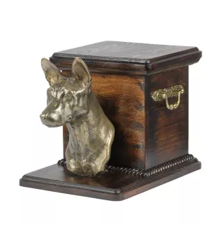 Basenji, Terrier Nyam-Nyam, Terrier du Congo - urne pour les cendres d'un chien avec une statuette, une urne élégante pour chien, une urne exceptionnelle avec un buste de chien de la marque Art-Dog