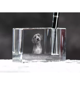 Basset Fauve de Bretagne - Stifthalter, Kristallorganizer mit Hundefoto, einzigartige Schreibtischdekoration der Marke Art-Dog