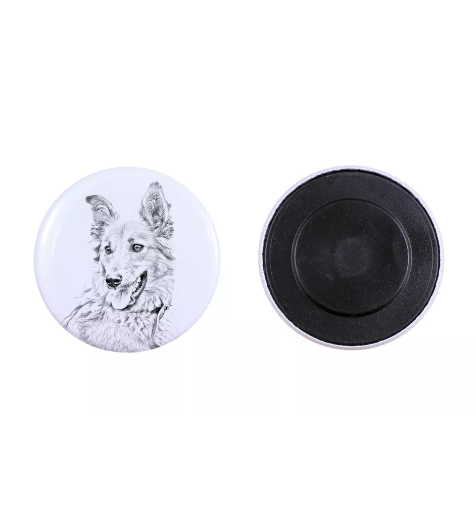 Berger basque - aimant avec un œil de chien, exceptionnellement léger, aimant puissant, produit fabriqué à la main par la marque Art-Dog