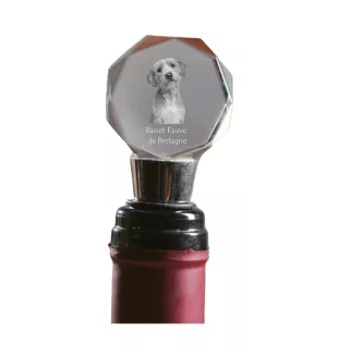 Basset Fauve de Bretagne - Bouchon de bouteille, bouchon de vin en cristal avec photo, cadeau personnalisé pour barman par la marque Art-Dog