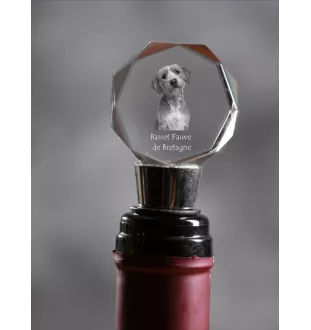 Basset bretoński stopper kryształowy  do wina z psem Art-Dog
