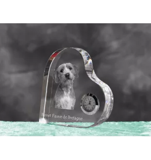 Basset bretoński zegar w kształcie serca z psem Art-Dog