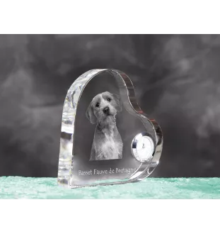 Basset bretoński zegar w kształcie serca z psem Art-Dog