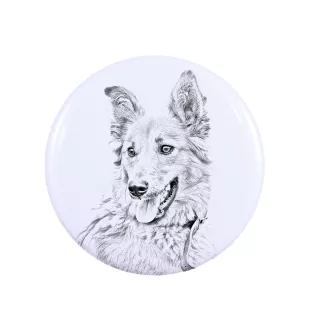 Owczarek baskijski przypinka z psem duża Art-Dog