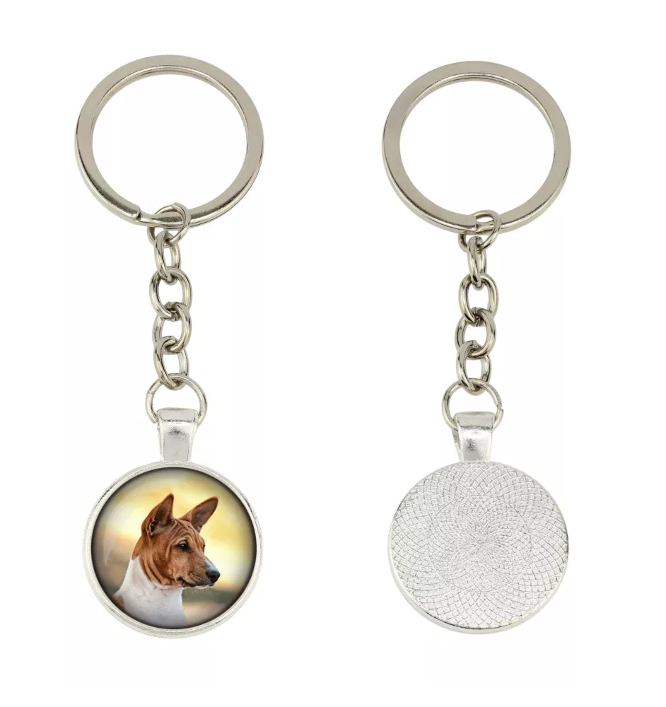Basenji, Terrier Nyam-Nyam, Terrier du Congo - porte-clés dans une boîte, photo personnelle, porte-clés de la marque Art-Dog