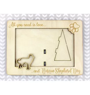 Owczarek baskijski ramka na zdjęcie ze sklejki Art-Dog