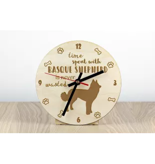 Owczarek baskijski zegar ze sklejki Art-Dog