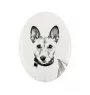 Basenji, Kongo-Terrier - Gedenktafel mit einem Foto eines Hundes, Grabplatte mit Druck, personalisierte ovale Platte der Marke Art-Dog