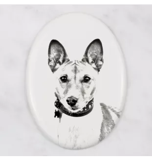 Basenji, Terrier Nyam-Nyam, Terrier du Congo - une plaque commémorative avec une photo de chien, une plaque funéraire avec une impression, une plaque ovale personnalisée de la marque Art-Dog