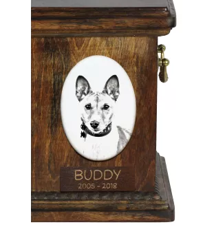 Basenji, Kongo-Terrier - Gedenktafel mit einem Foto eines Hundes, Grabplatte mit Druck, personalisierte ovale Platte der Marke Art-Dog