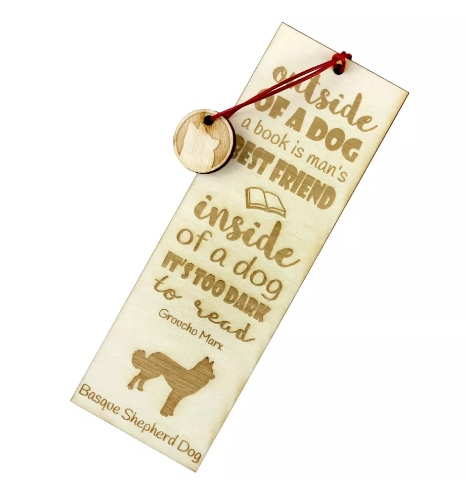 Berger basque - marque-page pour livre avec chien, marque-page personnalisé, cadeau pour les amateurs de livres de la marque Art-Dog