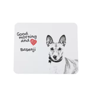 Basenji, African bush dog, Congo dog - mouse pad with print, personalized dog-themed mouse pad, unique gadget for an office worker by Art-Dog brand