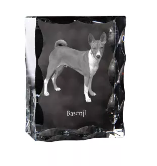 Basenji, Kongo-Terrier - Kristall mit einem Hundebild, Glasstatuette mit einem Bild, einzigartiger Bilderrahmen der Marke Art-Dog