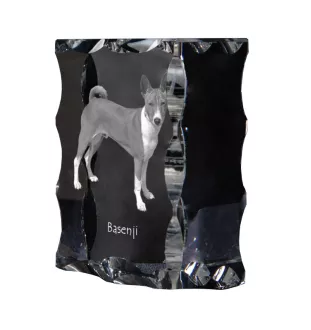 Basenji, Kongo-Terrier - Kristall mit einem Hundebild, Glasstatuette mit einem Bild, einzigartiger Bilderrahmen der Marke Art-Dog
