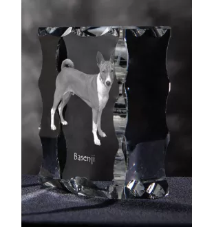 Basenji, Terrier Nyam-Nyam, Terrier du Congo - cristal avec photo de chien, statuette en verre avec photo, cadre exceptionnel avec photo de la marque Art-Dog