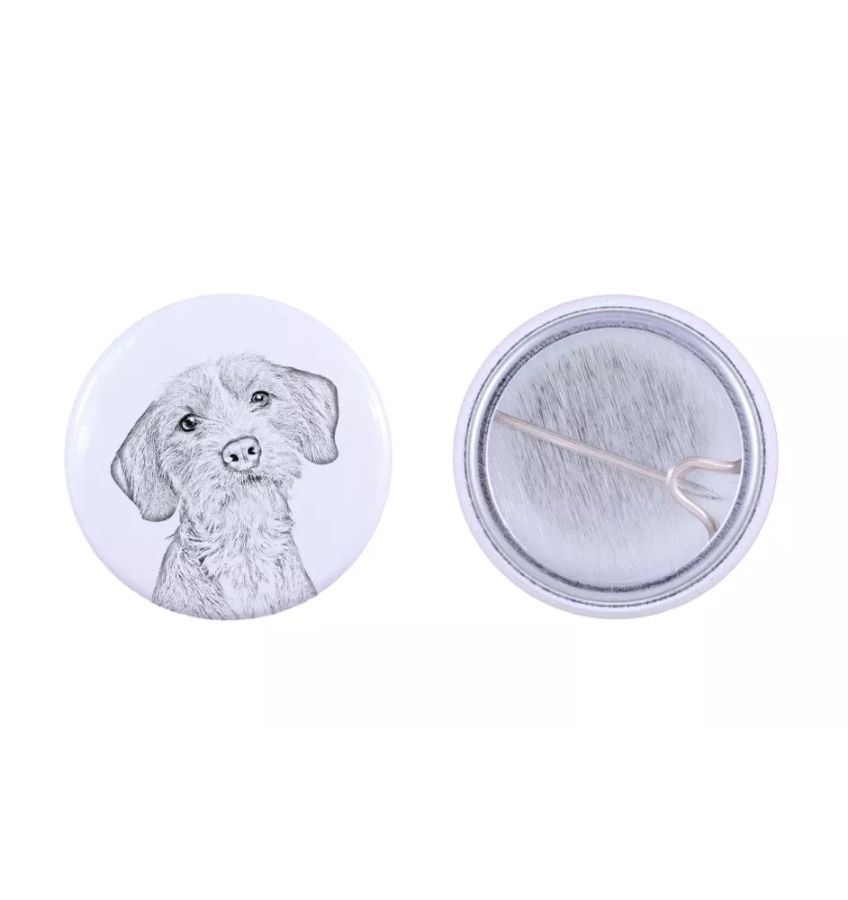 Basset bretoński przypinka z psem mała Art-Dog