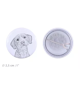 Basset Fauve de Bretagne, Fawn Brittany Basset - pin with your dog, add your own photo, Art-Dog brand