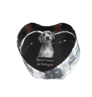Basset Fauve de Bretagne - une photo de chien dans un cristal, un cœur en cristal, un cadre photo exceptionnel de la marque Art-Dog