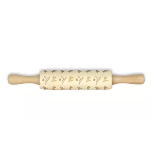 Basque Shepherd Dog, Basque Sheepdog - small rolling pin with a dog, patterned dough roller, gadget for ceramicists from the Art-Dog brand