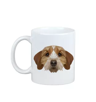 Basset Fauve de Bretagne - Becher mit einem Bild und dem Schriftzug geometrischer Hund Art-Dog