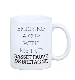 Basset Fauve de Bretagne - tasse avec une photo et un motif de chien géométrique Art-Dog