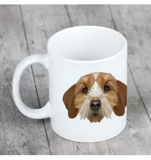 Basset Fauve de Bretagne, Fawn Brittany Basset - cup with a geometric dog image and the inscription Art-Dog