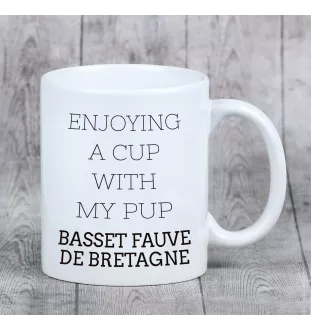 Basset Fauve de Bretagne - Becher mit einem Bild und dem Schriftzug geometrischer Hund Art-Dog