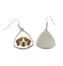 Basset Fauve de Bretagne, Fawn Brittany Basset - earrings with a picture and the inscription geometric dog Art-Dog