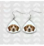 Basset Fauve de Bretagne - boucles d'oreilles avec une photo et un motif de chien géométrique Art-Dog