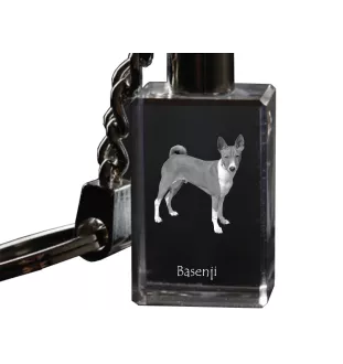 Basenji, African bush dog, Congo dog - Crystal key ring with dog photo, illuminated key ring, unique gift by Art-Dog brand