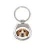 Basset Fauve de Bretagne - geometrischer Schlüsselanhänger mit Foto und Aufschrift Art-Dog