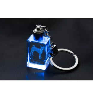 Basenji, Kongo-Terrier - Schlüsselanhänger aus Kristall mit Hundefoto, beleuchteter Schlüsselanhänger, einzigartiges Geschenk der Marke Art-Dog