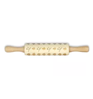 Baskischer Schäferhund, Pastor Vasco - kleiner Nudelholz mit Hundemuster, Nudelholz für Kinder, Verzierung von Keramikton von Art-Dog.