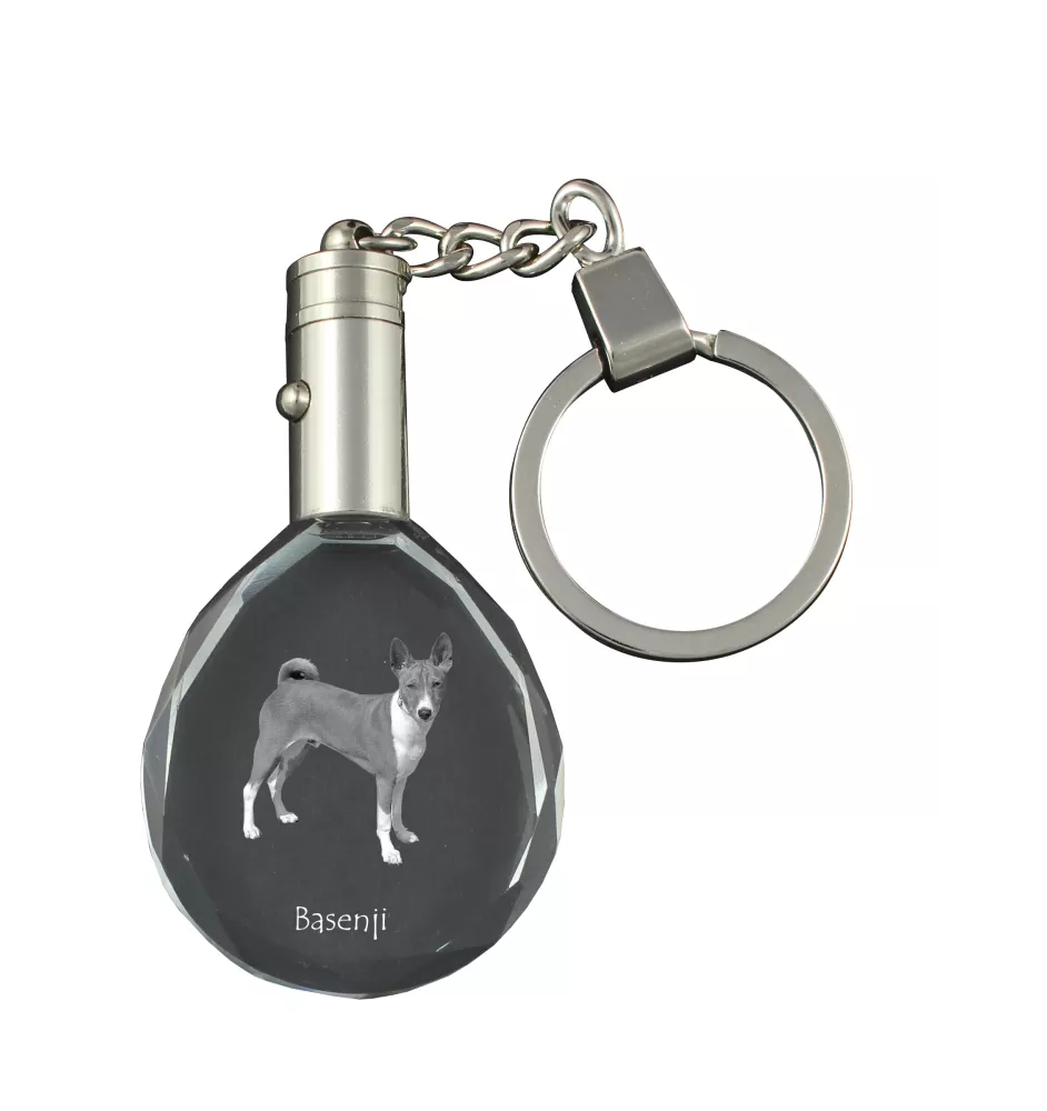 Basenji, Terrier Nyam-Nyam, Terrier du Congo - pendentif avec une photo de chien, porte-clés en cristal dans une boîte cadeau, un cadeau unique par Art-Dog