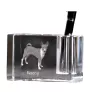 Basenji, African bush dog, Congo dog - Pen stand, crystal organiser with dog photo, unique desk decoration by Art-Dog brand