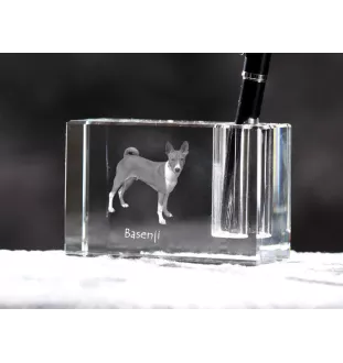 Basenji, Terrier Nyam-Nyam, Terrier du Congo - Porte-stylos, organiseur en cristal avec photo de chien, décoration de bureau unique par la marque Art-Dog