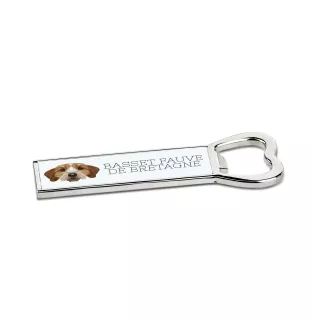 Basset Fauve de Bretagne, Fawn Brittany Basset - bottle opener with a picture and inscription for beer by Art-Dog