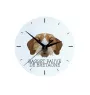 Basset Fauve de Bretagne, Fawn Brittany Basset - geometric wall clock with a picture and the brand name Art-Dog