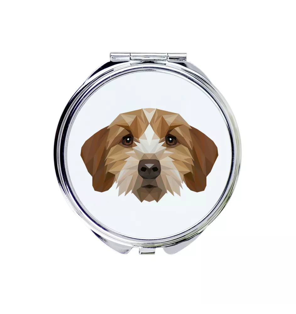 Basset Fauve de Bretagne - Spiegel mit Foto und geometrischem Aufdruck der Marke Art-Dog