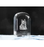 Basque Shepherd Dog, Basque Sheepdog - crystal cube with a photo, photo of a dog in crystal, cubic paperweight from Art-Dog brand