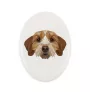 Basset Fauve de Bretagne, Fawn Brittany Basset - a plate with a geometric design and the brand name Art-Dog