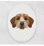 Basset Fauve de Bretagne - Fliese mit geometrischem Bild und Schriftzug der Marke Art-Dog