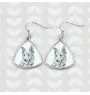 Berger basque - boucles d'oreilles avec chien, boucles d'oreilles pendantes avec photo, bijoux personnalisés avec impression de la marque Art-Dog