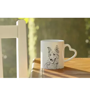 Baskischer Schäferhund, Pastor Vasco - Tasse mit Hund, entzückende Tasse mit herzförmigem Henkel, universelles Geschenk der Marke Art-Dog