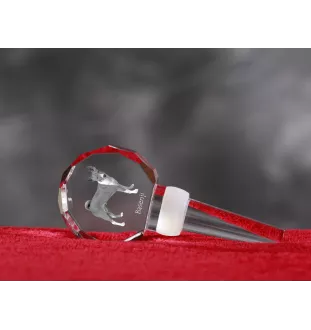 Basenji, African bush dog, Congo dog - Crystal bottle stopper, unique wine stopper with photo, personalised gift for sommelier by Art-Dog brand