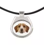 Basset Fauve de Bretagne, Fawn Brittany Basset - necklace with a geometric design and the inscription "Art-Dog"