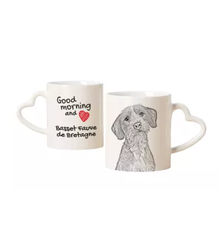 Basset Fauve de Bretagne - Tasse mit Hund, entzückende Tasse mit herzförmigem Henkel, universelles Geschenk der Marke Art-Dog