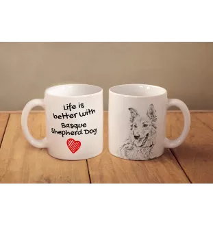 Baskischer Schäferhund, Pastor Vasco - Tasse mit Hund, Tasse mit Bild, personalisiertes Geschenk der Marke Art-Dog