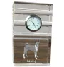 Basenji, Terrier Nyam-Nyam, Terrier du Congo - une horloge en verre avec une photo, une photo de chien dans un cristal, une horloge de bureau personnalisée de la marque Art-Dog